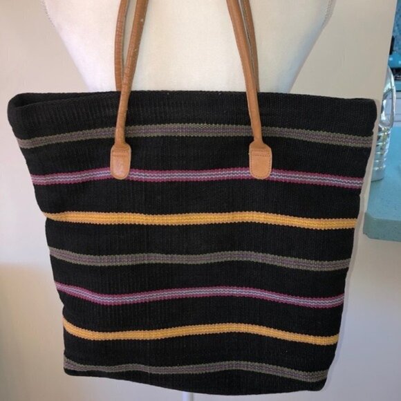 Vintage Indian Woven Cotton Tote Bag - Picture 2 of 9